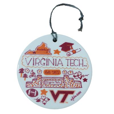 Virginia Tech Round Ceramic Ornament
