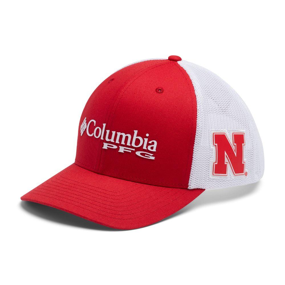Huskers, Nebraska Columbia PFG Mesh Snapback Hat