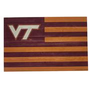  Virginia Tech Americana Wood Flag Decor