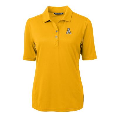 Appalachian State Women's Cutter and Buck Virtue Ecopique Polo COLLEGE_GOLD