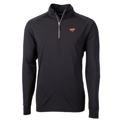Virginia Tech Cutter And Buck Adapt Eco Knit 1/4 Zip Pullover