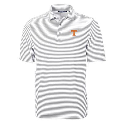 Tennessee Cutter & Buck Striped Virtue Eco Pique Polo