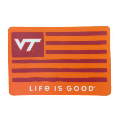 Virginia Tech Life is Good Flag Decal