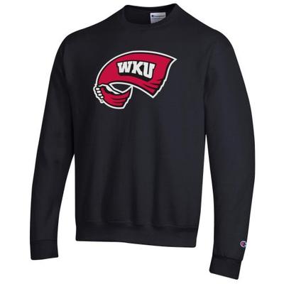 Western Kentucky Champion Giant Logo Crew Sweatshirt BLACK