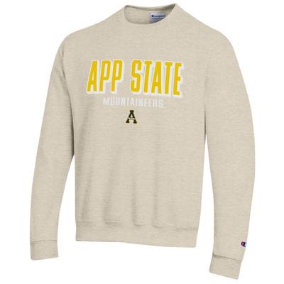 Appalachian State Champion Straight Stack Crew Sweatshirt OATMEAL
