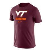  Virginia Tech Nike Men's Dri- Fit Legend Football Short Sleeve Tee