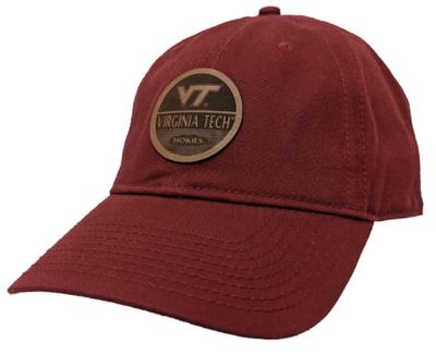 Virginia Tech Relaxed Twill Leather Etched Patch Hat