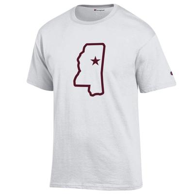 Mississippi State Champion State Outline Logo Tee