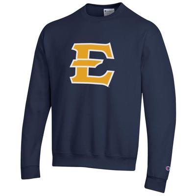 ETSU Champion Giant Logo Fleece Crew Sweatshirt NAVY