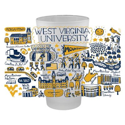 West Virginia Julia Gash 16oz Frosted Pint Glass
