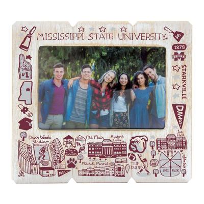 Mississippi State Julia Gash 4 X 6 Distressed Frame