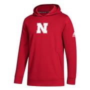  Nebraska Adidas Youth Fleece N Logo Hoodie