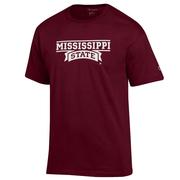  Mississippi State Champion Wordmark Banner Stack Tee