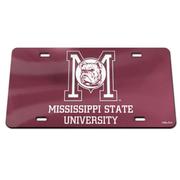  Mississippi State Vault Bulldog Head Inside M License Plate