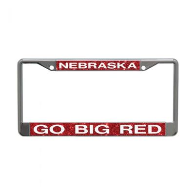 Nebraska Go Big Red Glitter License Frame