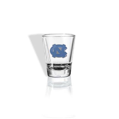UNC 2oz Blue Logo Round Shot Glass