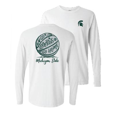 Michigan State Summit Basketball Long Sleeve Comfort Colors Tee WHITE