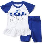  Kentucky Wes And Willy Toddler Ruffle Top With Balloons And Short Set