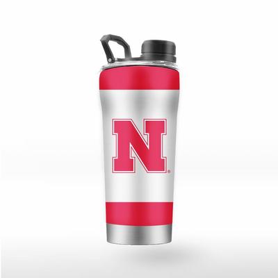 Nebraska 20 Oz Stripe Shaker Bottle