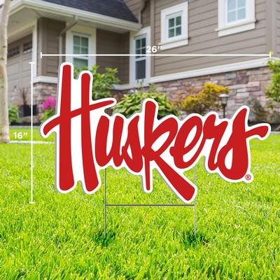 Nebraska Huskers Script Lawn Sign