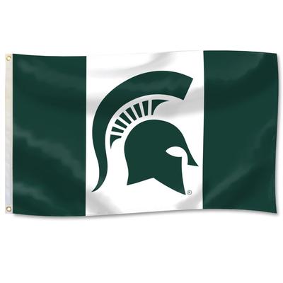 Michigan State 3' x 5' Spartan Head Stripe House Flag