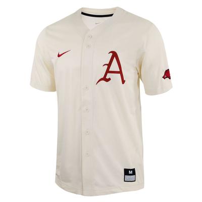Arkansas Nike Replica Cream Baseball Jersey