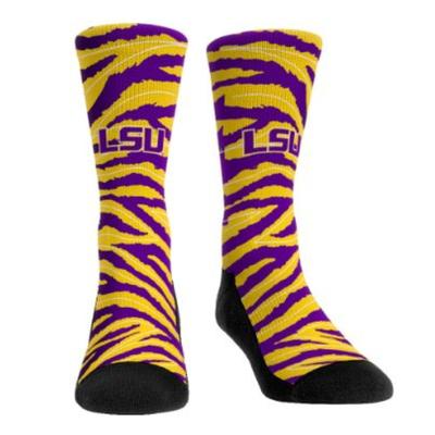 LSU Tiger Stripe Crew Sock