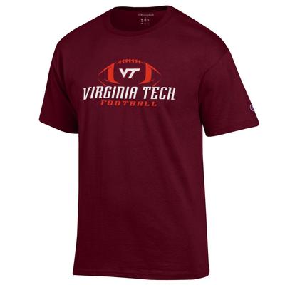 Virginia Tech Champion Men's Football Wordmark Tee