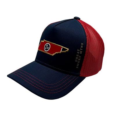 Red State Outline Adjustable Snapback Trucker Hat