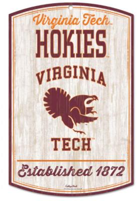Virginia Tech Fighting Gobbler Wood Sign