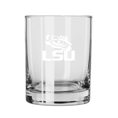 LSU 13.5oz Etched Rocks Glass