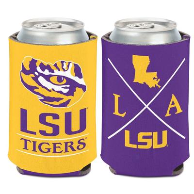 LSU Hipster Can Cooler