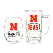  Nebraska Beauty & Beast Glass Set