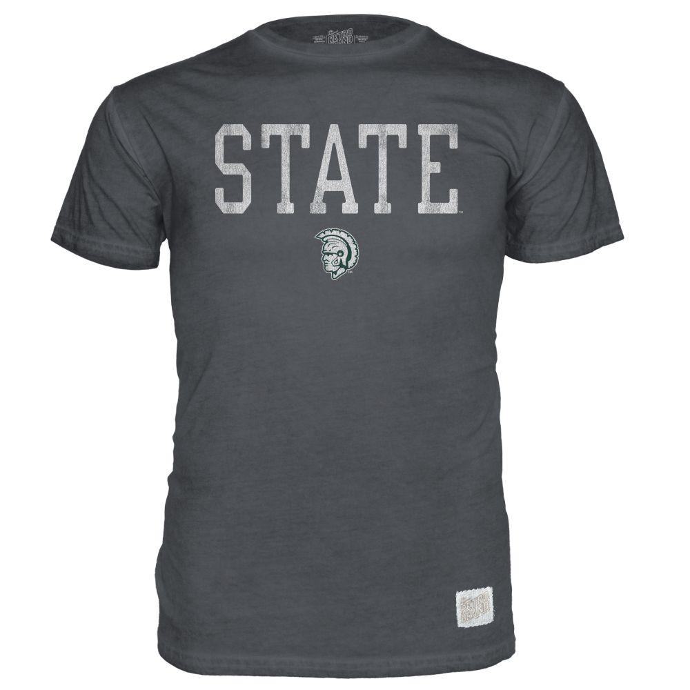  Michigan State Vault Stack Oil Wash Short Sleeve Tee