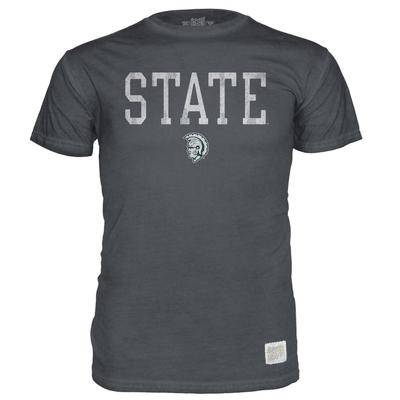 Michigan State Vault Stack Oil Wash Short Sleeve Tee