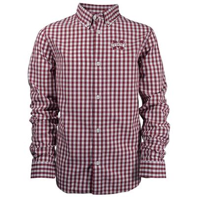 Mississippi State Garb Infant Gingham Lucas Button Down