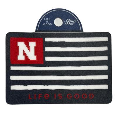 Nebraska Life Is Good Flag Decal
