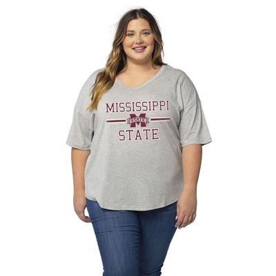 Mississippi State University Girl PLUS Happy Stadium Stack Tee