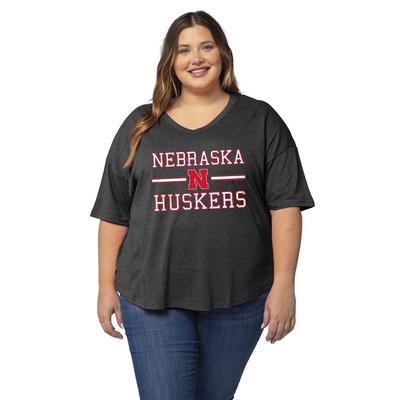Nebraska University Girl PLUS Happy Stadium Stack Tee
