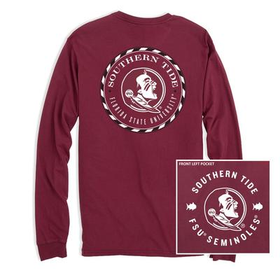 Florida State Southern Tide Medalion Logo Long Sleeve Tee
