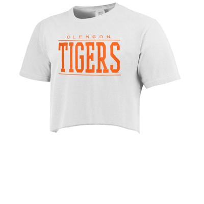 Clemson Large Mascot Cropped Comfort Colors Tee