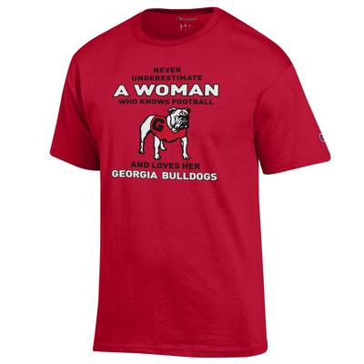 Georgia Champion Women's Knows and Loves Football Tee