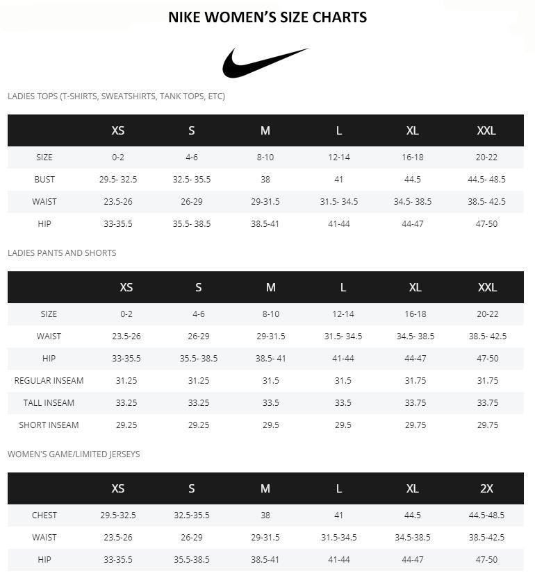 Nike Team Size Chart